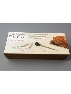 Wolfgang Puck Roasting Prep Set with Turkey Lifters and Baster - New Sealed